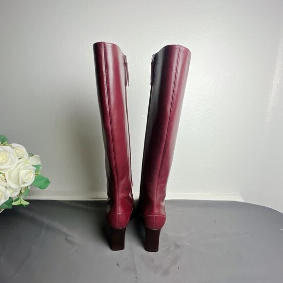 Reformation Claudette Ruby Leather Knee Boots Size 9 - Picture 7 of 8